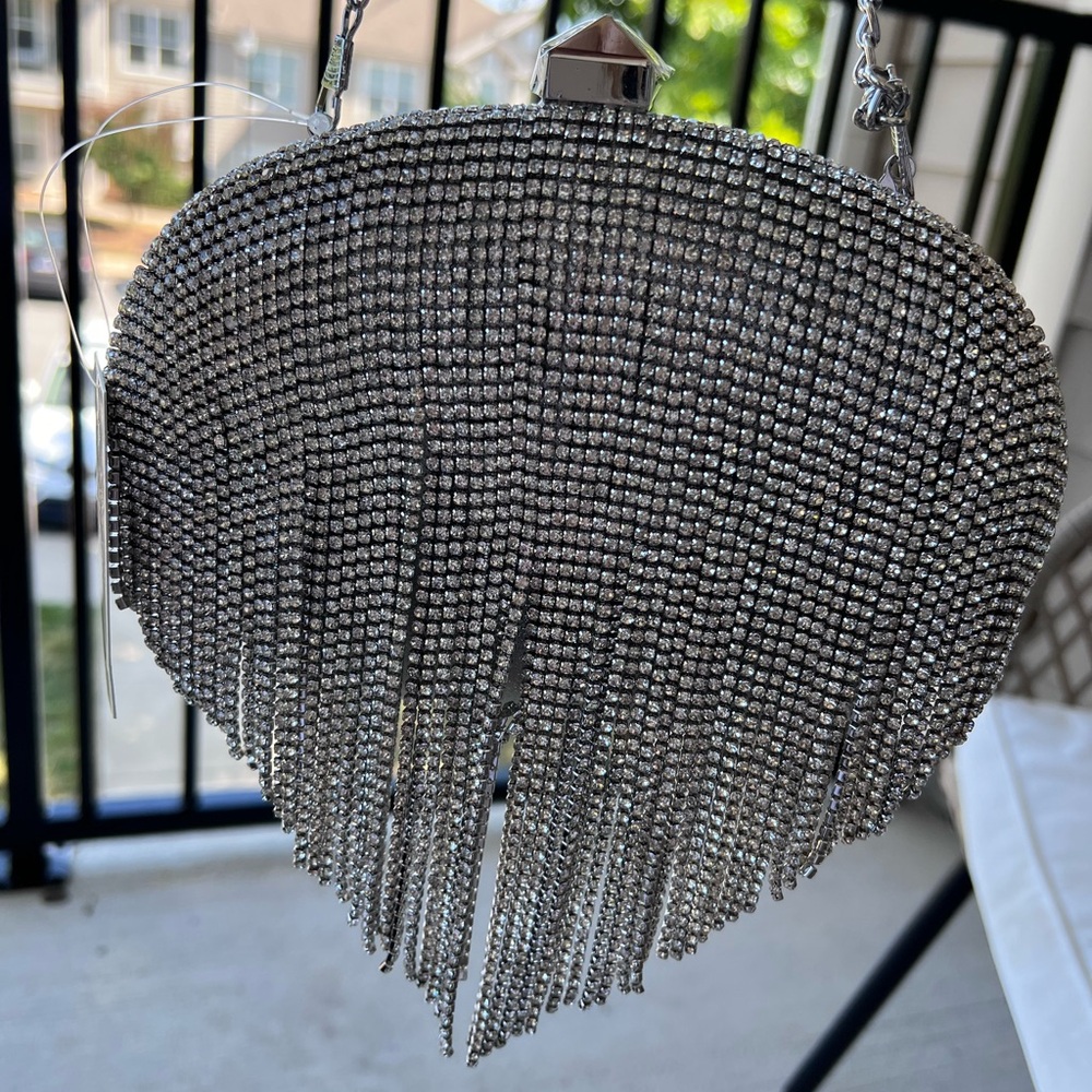Silver evening clutch